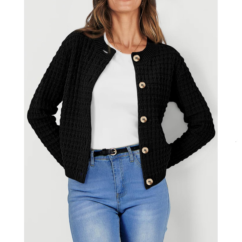 Women's Knit Cardigan Sweaters Casual Long Sleeve Open Front Button Down Trendy Jackets Outerwear