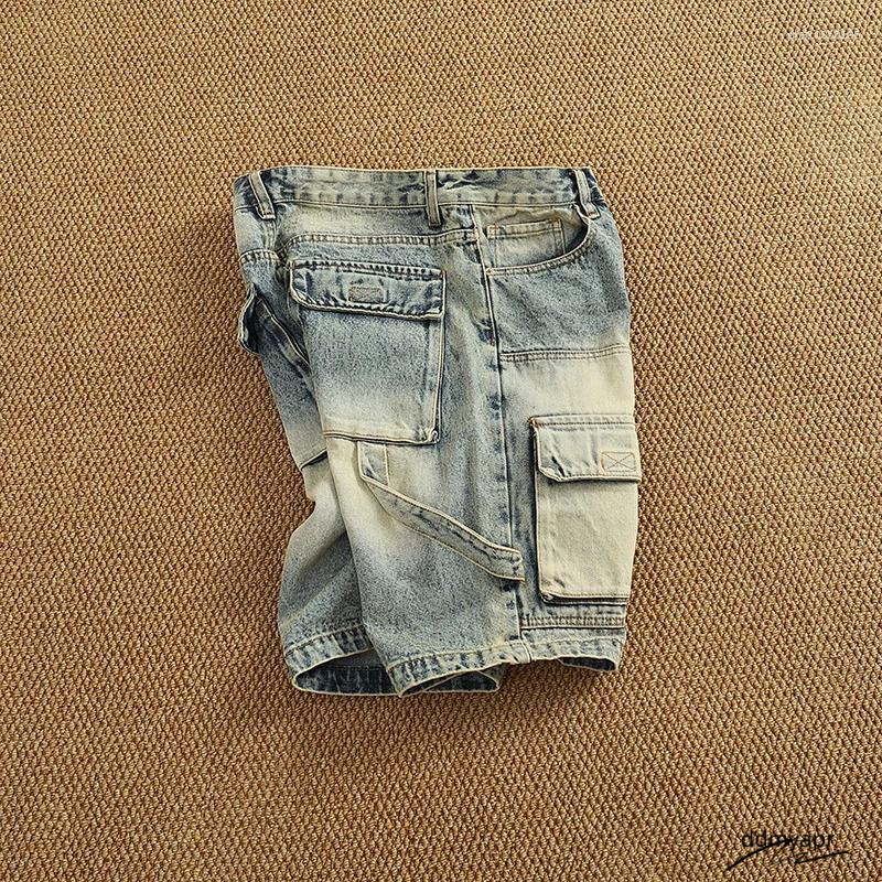Men's Shorts Summer Denim Medium ddmydec Pants Fashion Men High Street Trend Baggy Multi-Pocket Cargo Quarter ddmydec ddmydec ddmydec ddmydec