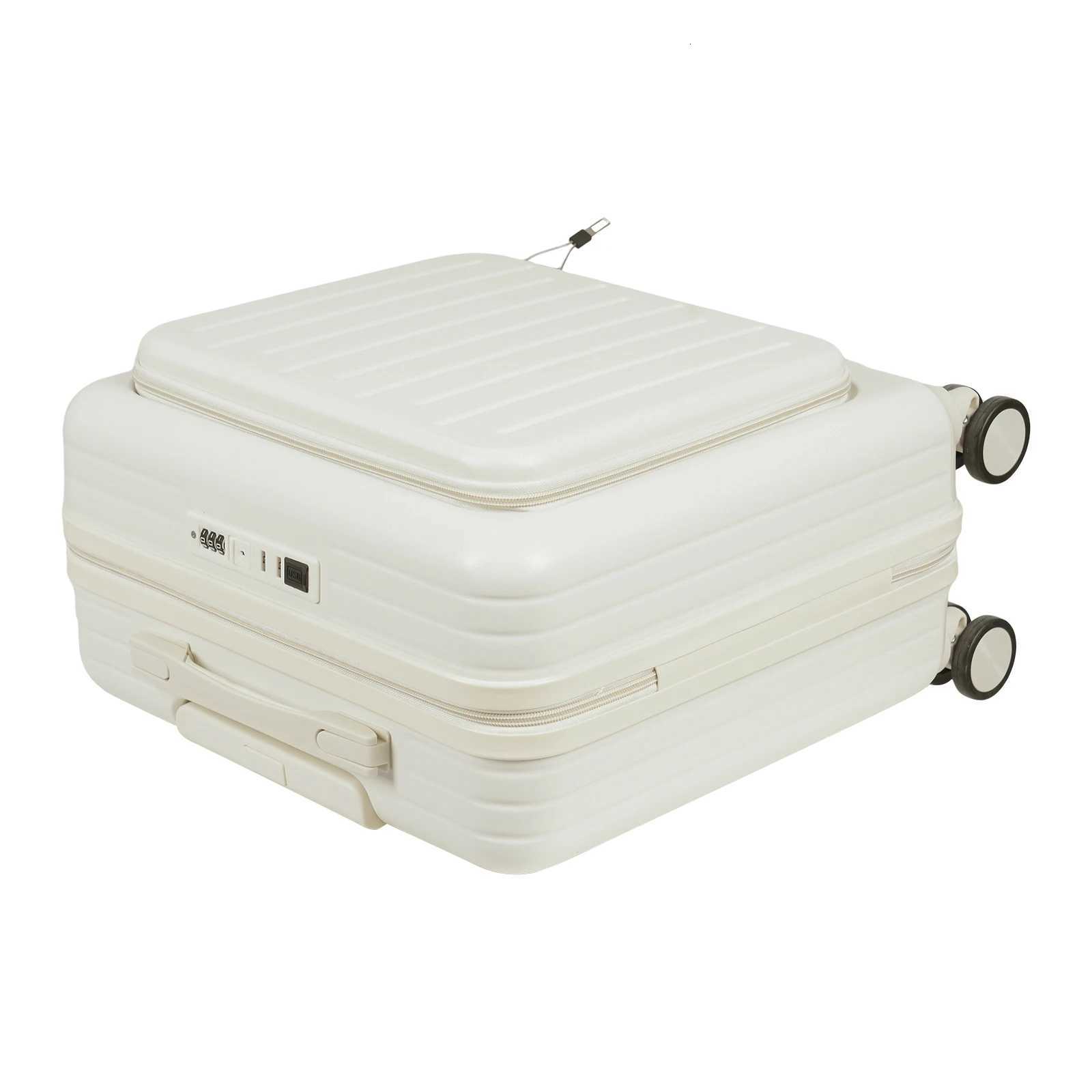 18 White Travel Luggage Suitcase Boarding Suitcase For ShortDistance Tourism Boarding Suitcase Suitcase With Front Pocket Z250905