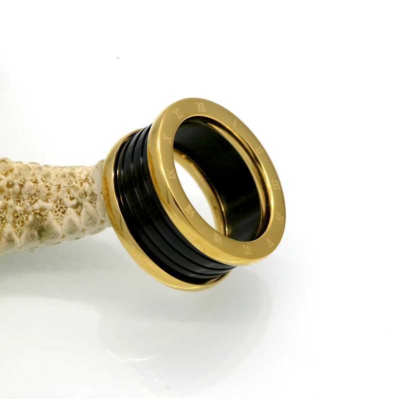 New Fashion Jewelry Top Quality rs Luxury Brands Rings 11MM Wedding Black Stainl Steel Solid Ring For Men And Wen Party S250905