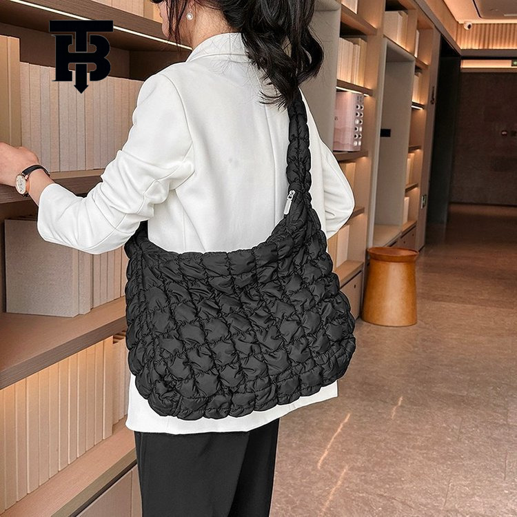TB BHULAMTE Designer Bag Pleated Cloud Bag Versatile Fashion Single Shoulder Handbag Dumpling Bag Luxury Bag Large Capacity Down Cotton Underarm Women