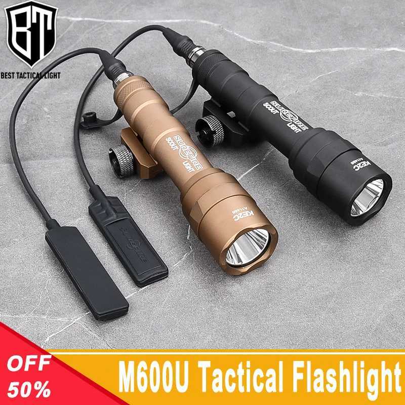 Tactical Sureifr M600 M600U Flashlight 600lumens White Light Hot Mobutton SF Plug Fit 20MM Rail Hunting AR15 Airsoft Weapon LampXJ250905