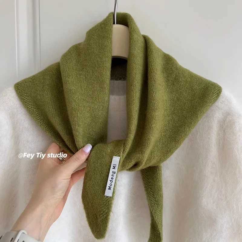 Pure Wool Knitted Triangle Scarf Women Multifunctional Warm Fashion Neck Warter Winter Scarf Shl Wr For Women Daily OutfitXJ250905