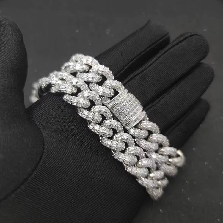 GZYSJEWELRY Manufacturer 15mm Miami Cuban Link Chain Iced Out Diamond Luxury Jewelry Collection