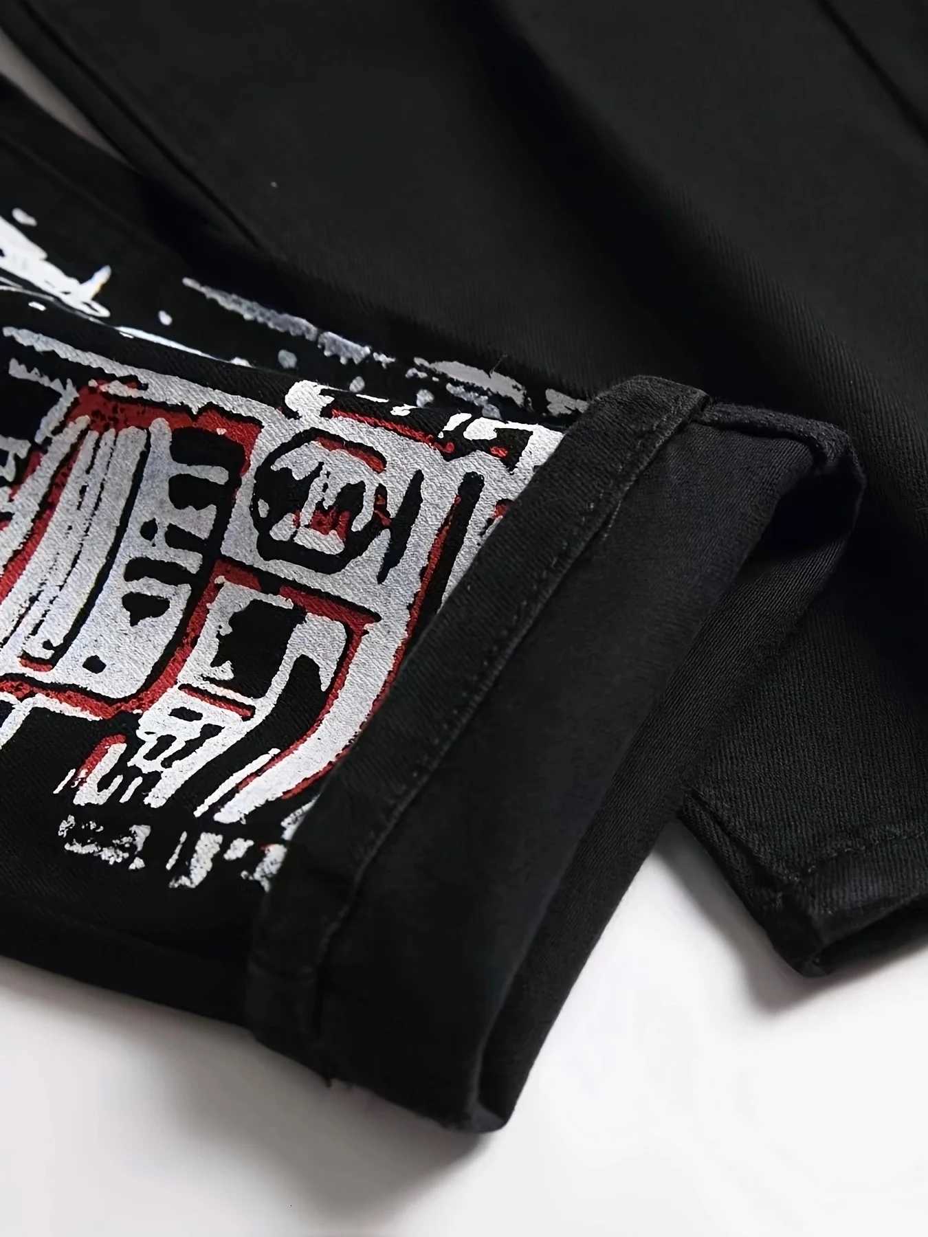 Inspired mens ripped jeans fashion slim and chapter stitching fashion street jeans fashion cutting edge W250905