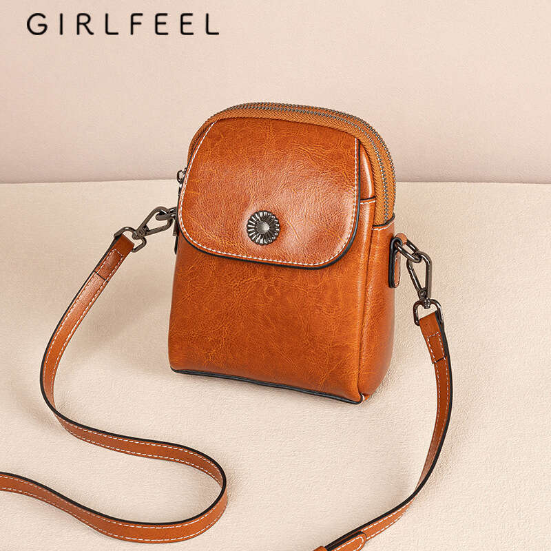 Gefeni for Women 2023 New Trend Genuine Leather Women's Cowhide Fashion Phone Shoulder Crossbody Bag