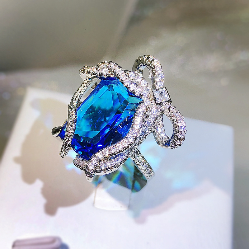 Luxury Brand Designer Jewelry New Recommendation Classic Elegant Gemstone Ring European And American Micro Pave Zircon Fashion Women's Ring