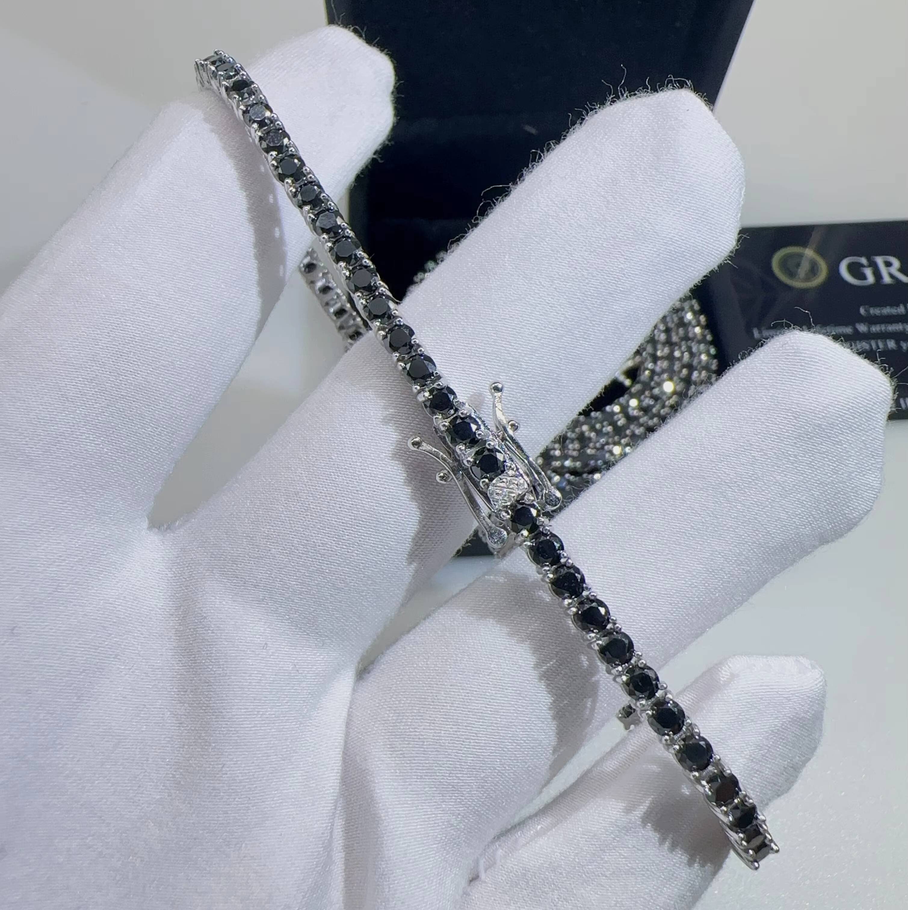 Sterling Silver 925 Tennis Bracelet Ready to Ship Iced Out Lab Diamond Custom Vvs Moissanite Hip Hop Jewelry Tennis Chain