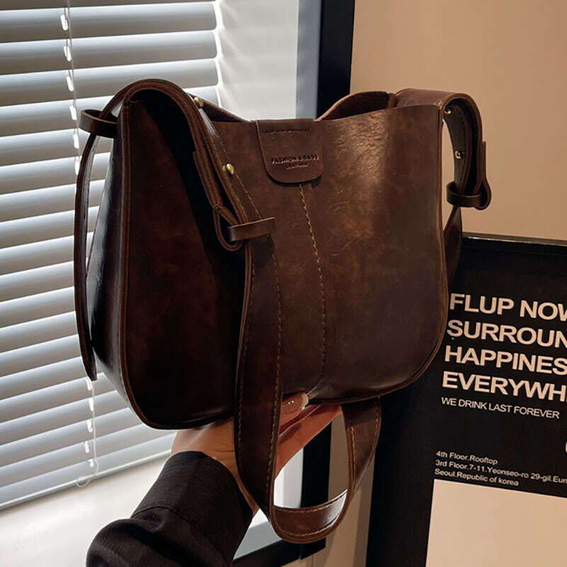 High End Large Capacity, 2024 New Trendy And Niche Design, Soft Leather One Shoulder Crossbody For Women With Bucket Bag