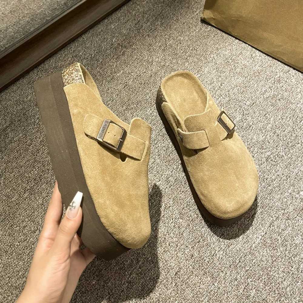 2025 Womens Platform Slippers Womens Mules Cork Clogs Slippers Outdoor Deep Heels Waterproof Beach Slippers with Arch Support W250905
