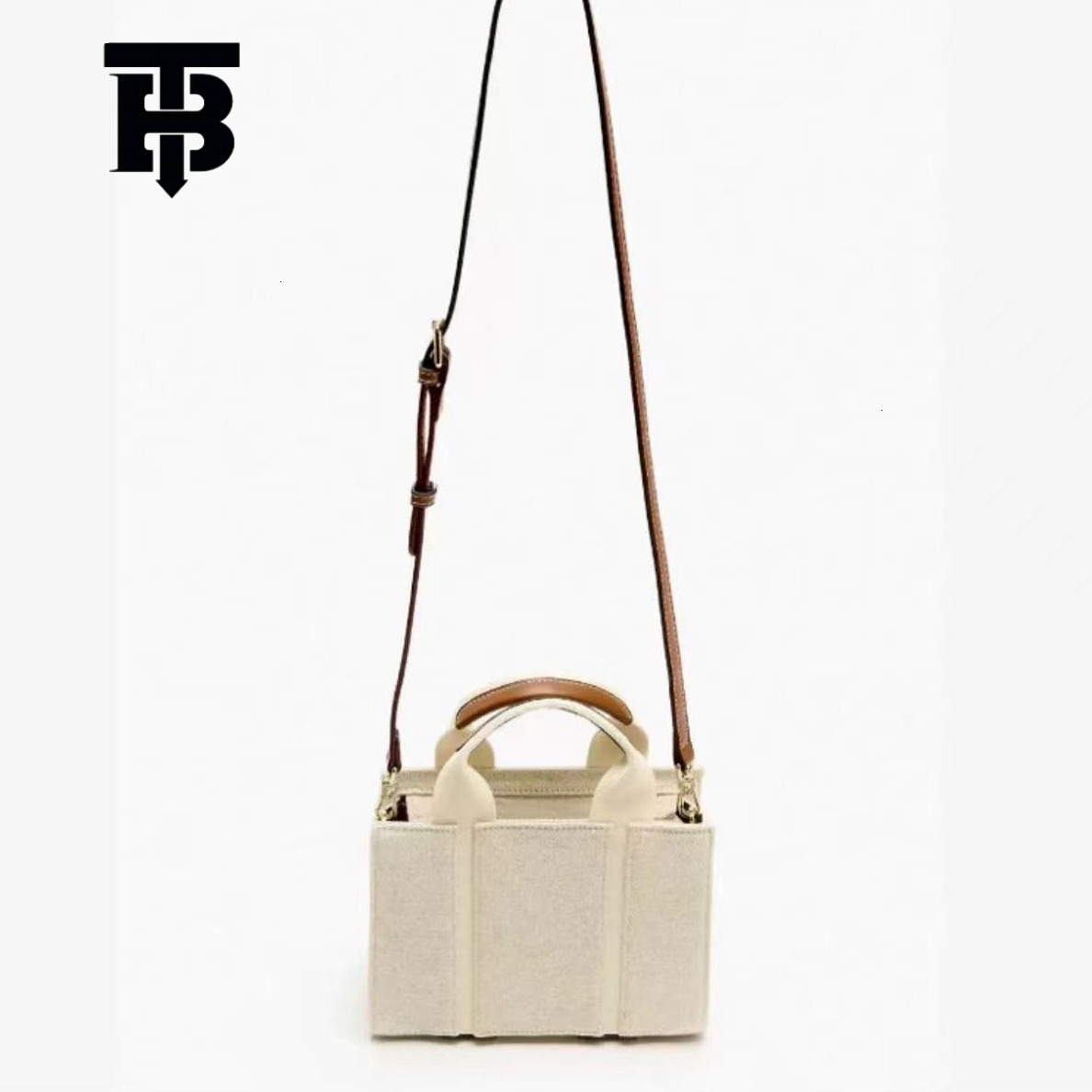 TB BHULAMTE Designer Bag Women's Bag 2025 Fashion Versatile Off-white Mini Canvas City Handbag Crossbody Bag High-end Luxury Bag Small Square Bag