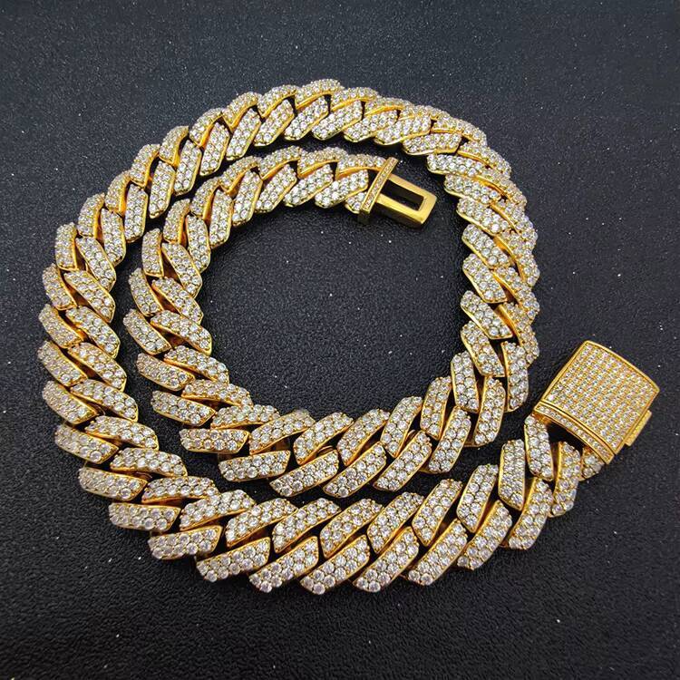 GZYSJEWELRY Hip Hop Jewelry Vendors 15mm Iced Out Personalised Mens Prong Chain Rapper UK