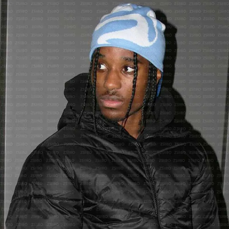 Y2K Simple Cute Creative Letters Jacquard Knitted Hat Men Women Autumn Winter Fashion Joker Warm Plush Hat Beanies 250905