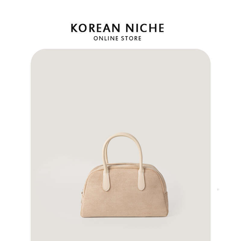 Autumn Winter New Korean Version Niche Design Handbag With Versatile Texture And Delicate Touch, Suede Bowling Bag