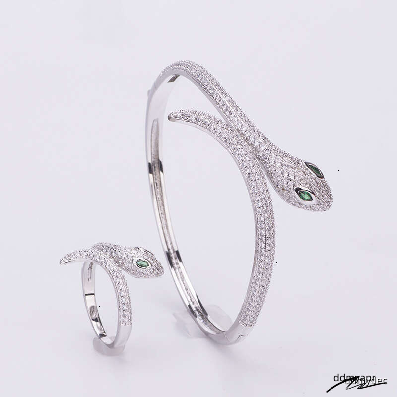 Serpent Bracelet - Gold/Rose Gold/Sier Plated Snake Jewelry With Stones For Women (17.1Cm ddmydec Inner Circumference) ddmydec