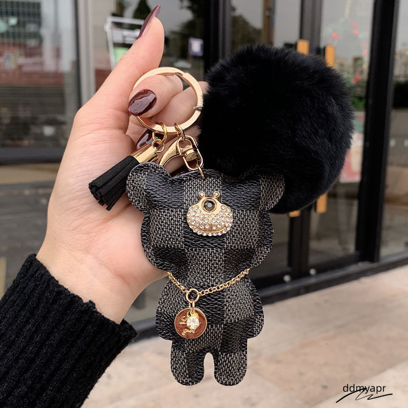 Creative Bear Ddmydec High-End Leather Men Women Personalized Car Keychain Ddmydec