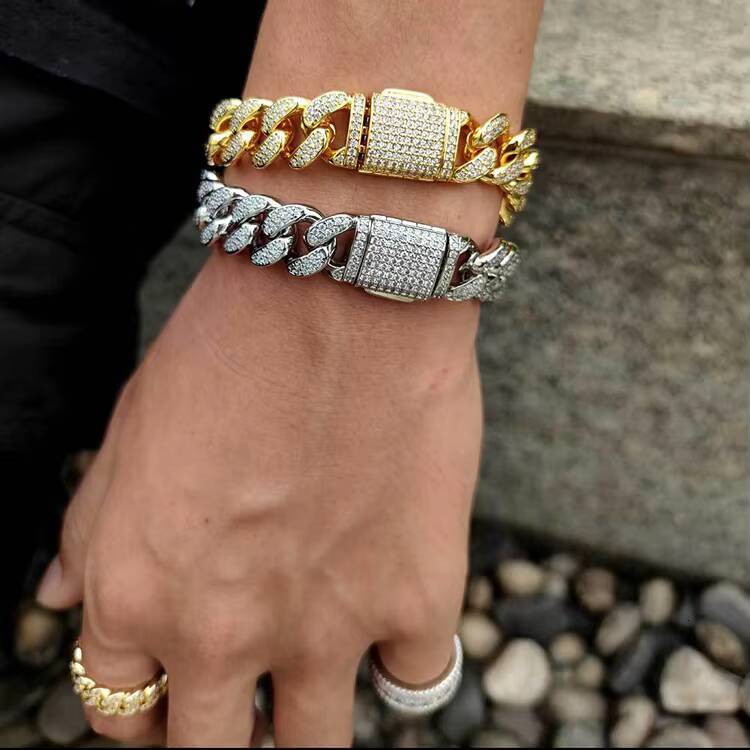 GZYS JEWELRY Wholesale New Design Hiphop Iced Out Cuban Chain and Bracelet