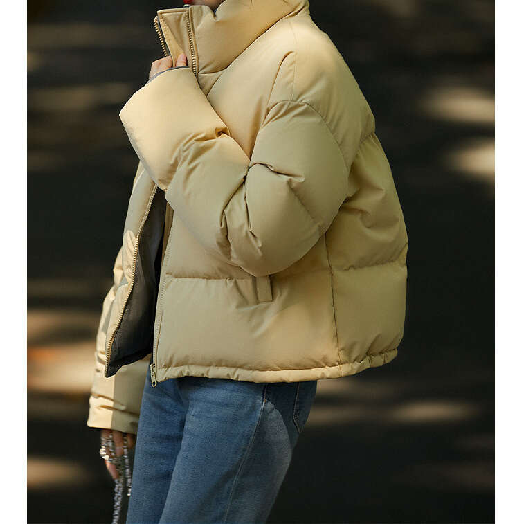 Reversible 95% White Goose Down Puffer Soft Loose Bread Jacket High-End Women's New Short Coat B5