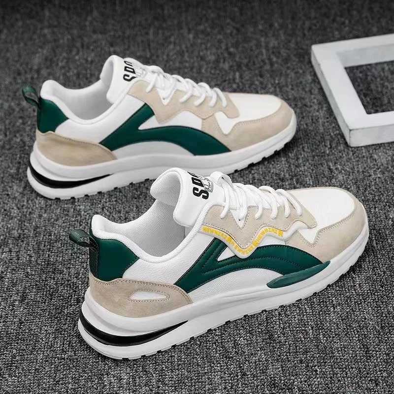 2025 Spring and Autumn New Mens Shoes Leather Low Cut Fashion Trendy Running Sports Mens Casual Trendy Shoes Vulcanized Shoes Z250905
