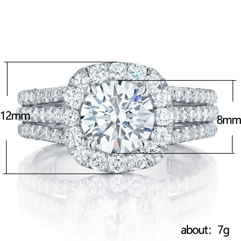 Luxurious 925 Silver Ring Packed with Radiant Cubic Zirconia Stones Ideal for Commemorating Milestones