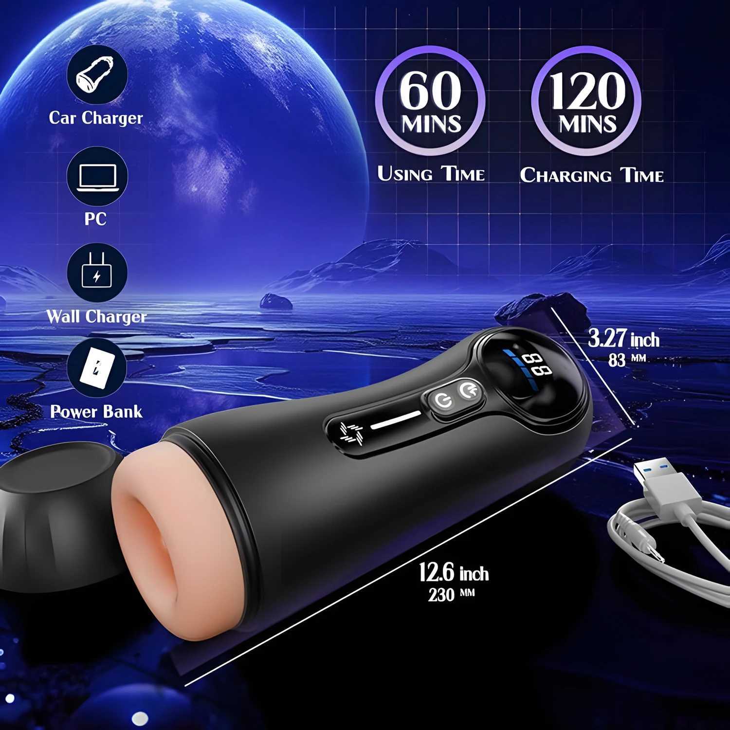 Male Masturbator Penis Pump Adult Sex Toys for 18 Men with 4 Sucking 9 Vibration Modes LED Display Pocket Pussy Realistic VaginaXJ250905