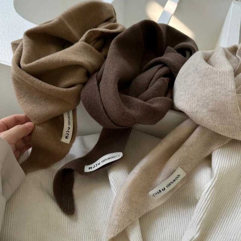 2024 wool cashmere triangle scarf winter warm small Knitted scarf Shoulder shl Hat scarfXJ250905