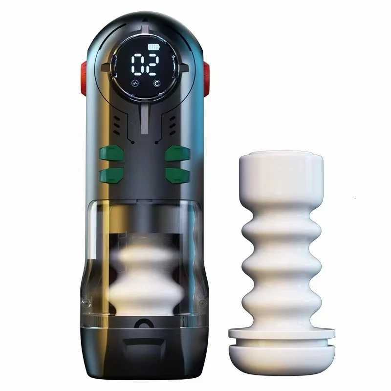 Automatic Male Masturbator Cup Telescopic Sucking Heated Pussy Blowjob Machine Thrusting Vibration Masturbation Sex Toy for MenXJ250905
