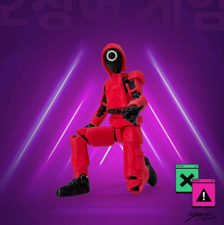 3D Printed Squid Ddmydec Game Figurine Building Block Doll Movable Joints, Comes With Weapons Perfect For Fans The Hit Series Adding An Extra Layer Of