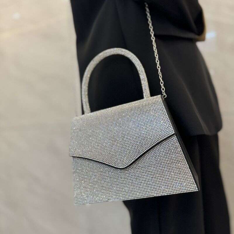 New Minimalist Rhinestone Dress, Dinner Bag, Banquet Bar Socialite Diagonal Cross Handbag, Women's Bag