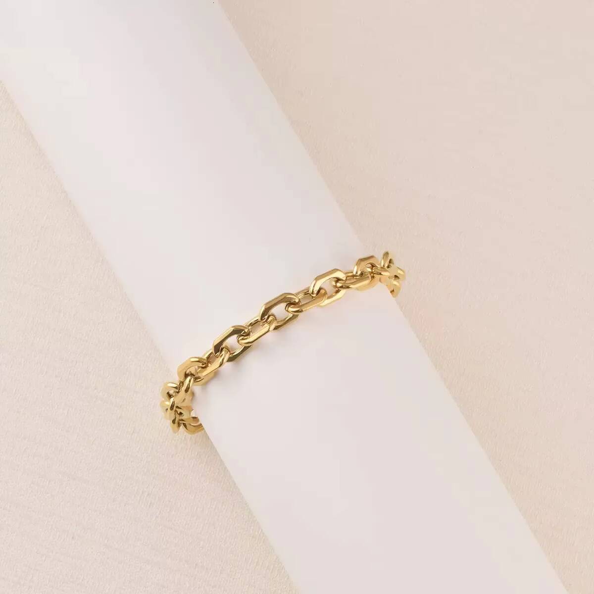 Hot Selling 6mm Gold Stainless Steel Mens Link Chain Bracelet Custom Fashionable Welded Fine Jewelry Chain Link Bracelets