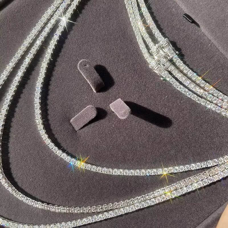 Custom Pass Diamond Tester 3mm 4mm Luxury Diamond Moissanite Vvs Tennis Chain