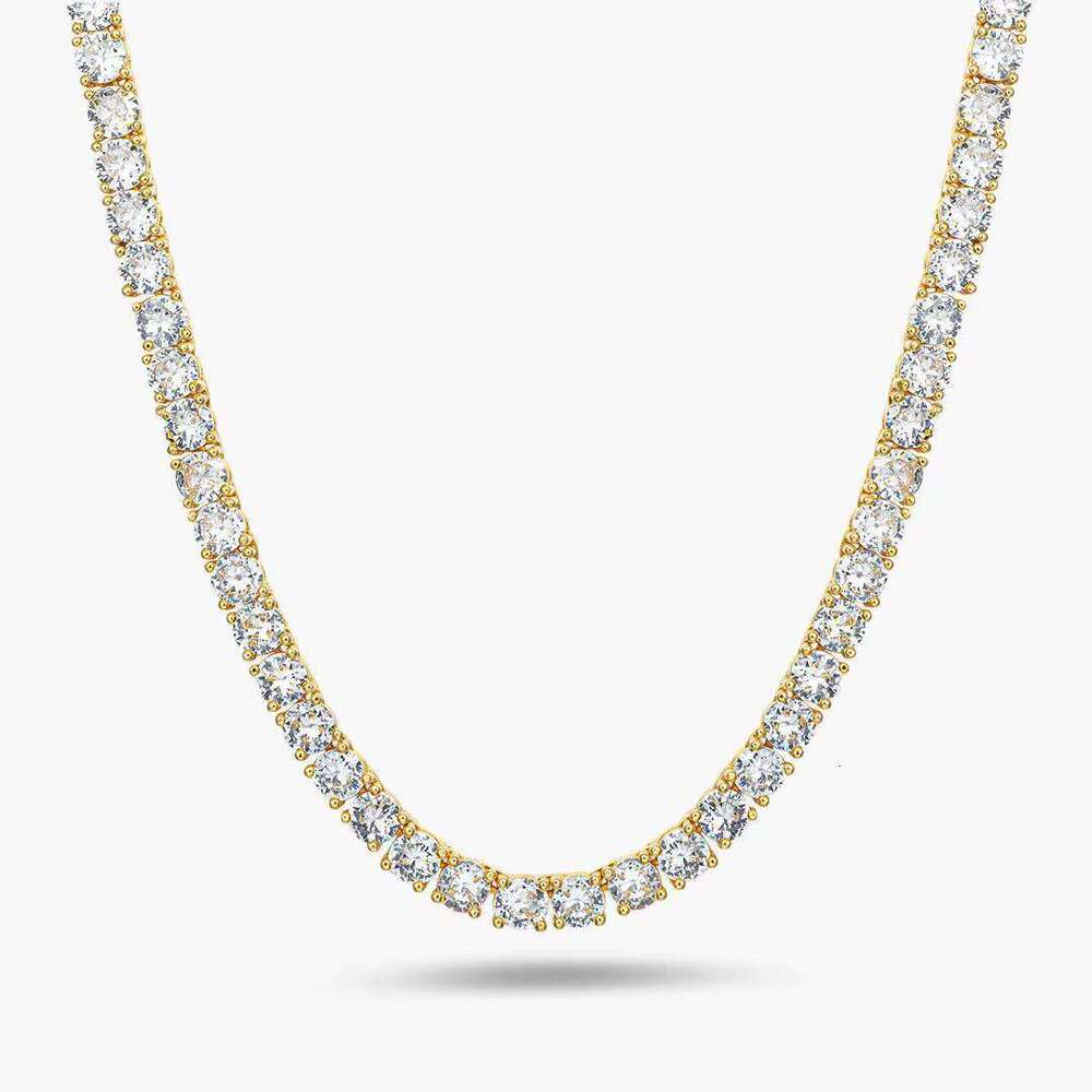 Wholesale Sier Moissanite Tennis Necklace with 5mm Chain GRA Certified Jewelry