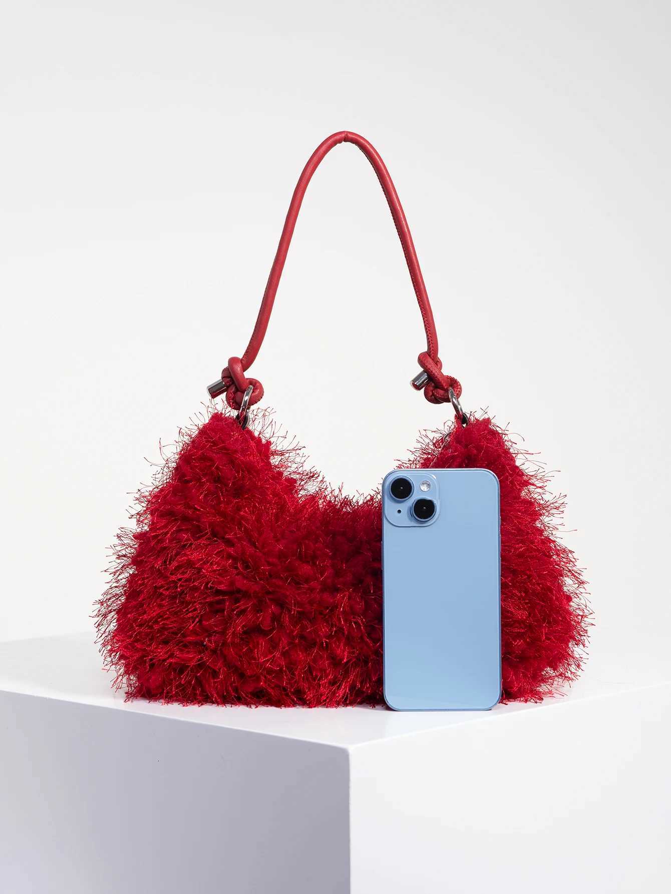 Y2K Style Women Shoulder BagsCute Charm ClutchHobo HandbagBurgundy BagVacation Travel Purse for Dopamine Style Purse Z250903