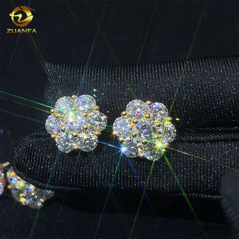 Hot Sale Dropshipping Fashion Jewelry Earrings Gold Plated Sier Vvs-Fl GRA Ddmydec Iced Out Screw Back Moissanite Stud Earring Ddmydec Ddmydec Ddmydec