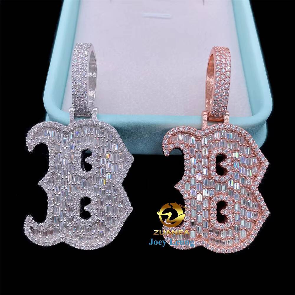 Pass Diamond Tester Silver 925 VVS Moissanite Pendant Hip Hop Jewelry Individual Letter Iced Out Pendant