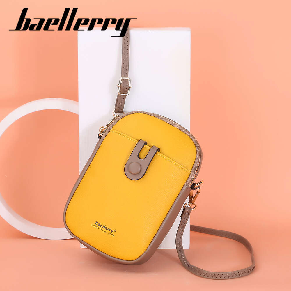 New BAELLERRY Crossbody for Women Korean Style Color-Block Zipper Women's Multi-Color Fashion Buckle Phone Bag