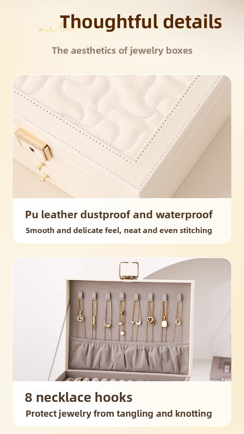 Jewelry Packaging Boxes Exquisite Leather jewelry Storage Box A Multi-Layered Household PU Jewelry Case with Large Capacity and Multi Functionality