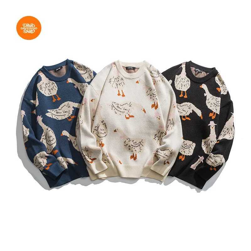 DAVIDSHAO Top Quality EU US Size Autumn Winter Cartoon Little Pattern Pullover Sweater Unisex Clothing Z250905