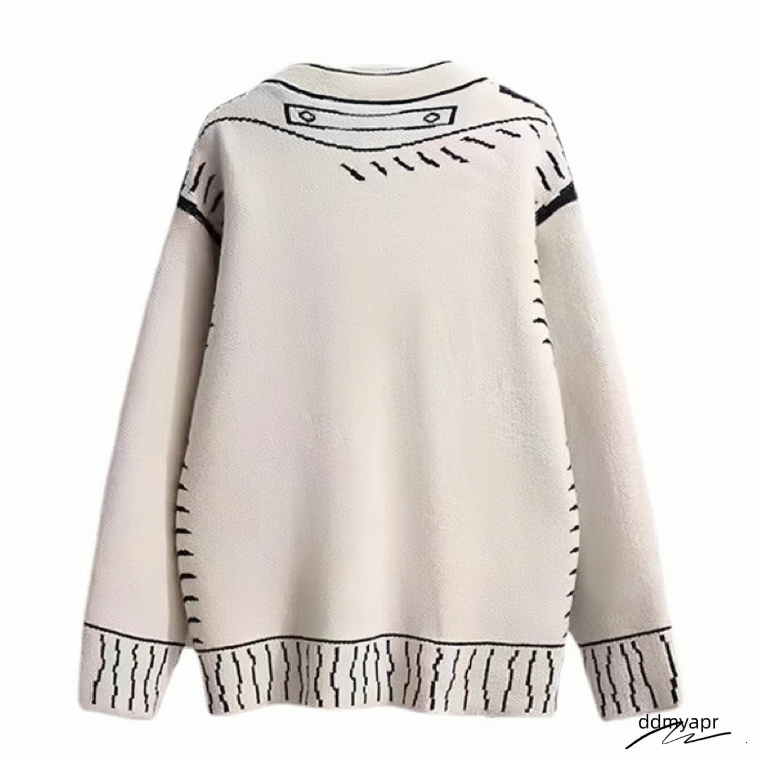 Maoning Autumn Winter Sweater Black And White Oversized Jacquard Loose Lazy Style Knitted ddmydec Womens Cardigan 250718 ddmydec ddmydec ddmydec ddmyd