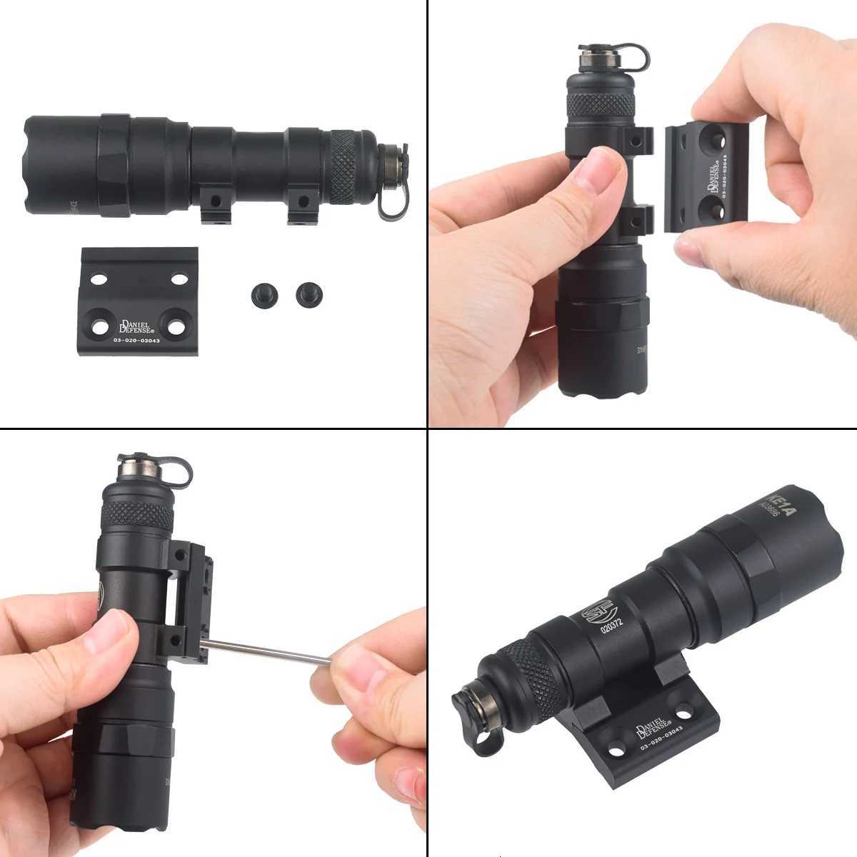 M600 M300 Tactical Flashlight Hunting Airsoft Weapons Scout Light Fit MLOK MLOK Keymod 20mm Rail Offset Mount BaseXJ250905