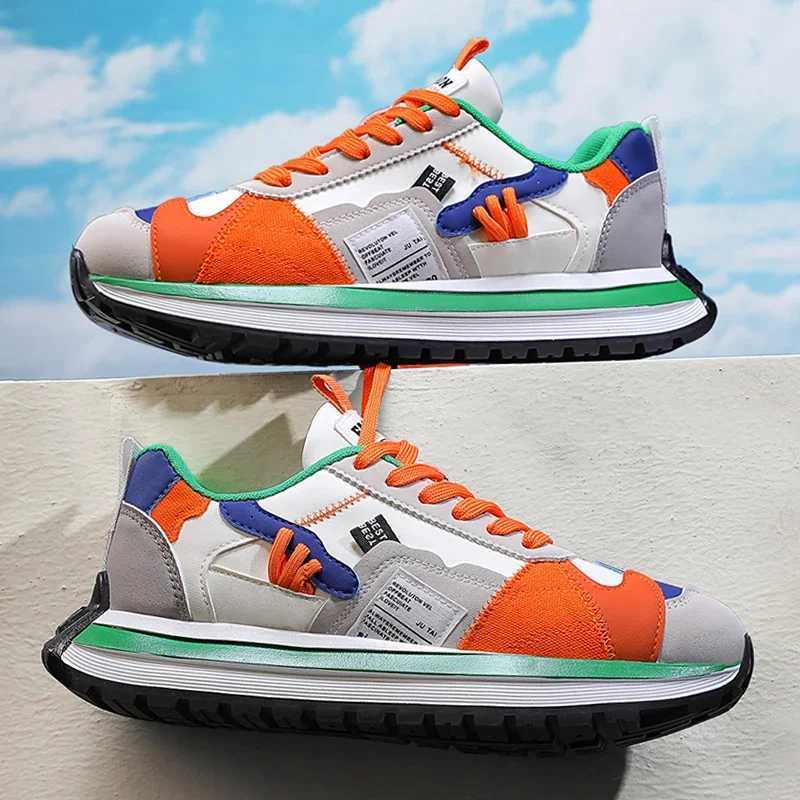 2025 Hot Sale Spring Mens Lightweight Thick Sole Trend Fashion Lowtop Casual Board Shoes Sneakers Men Platform Shoes Z250905