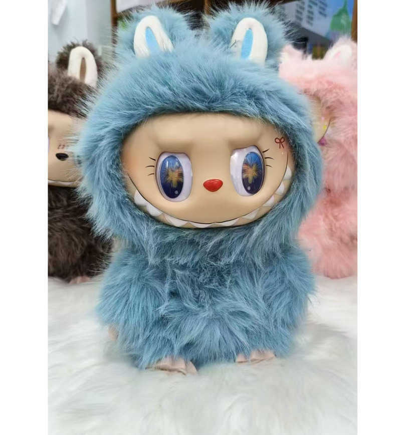 Labubu doll 38CM Heartbeat Macaron Enamel Monster Face Blind Box PVC Statue Desktop Decoration Cute Doll Kids Birthday Gift L250905