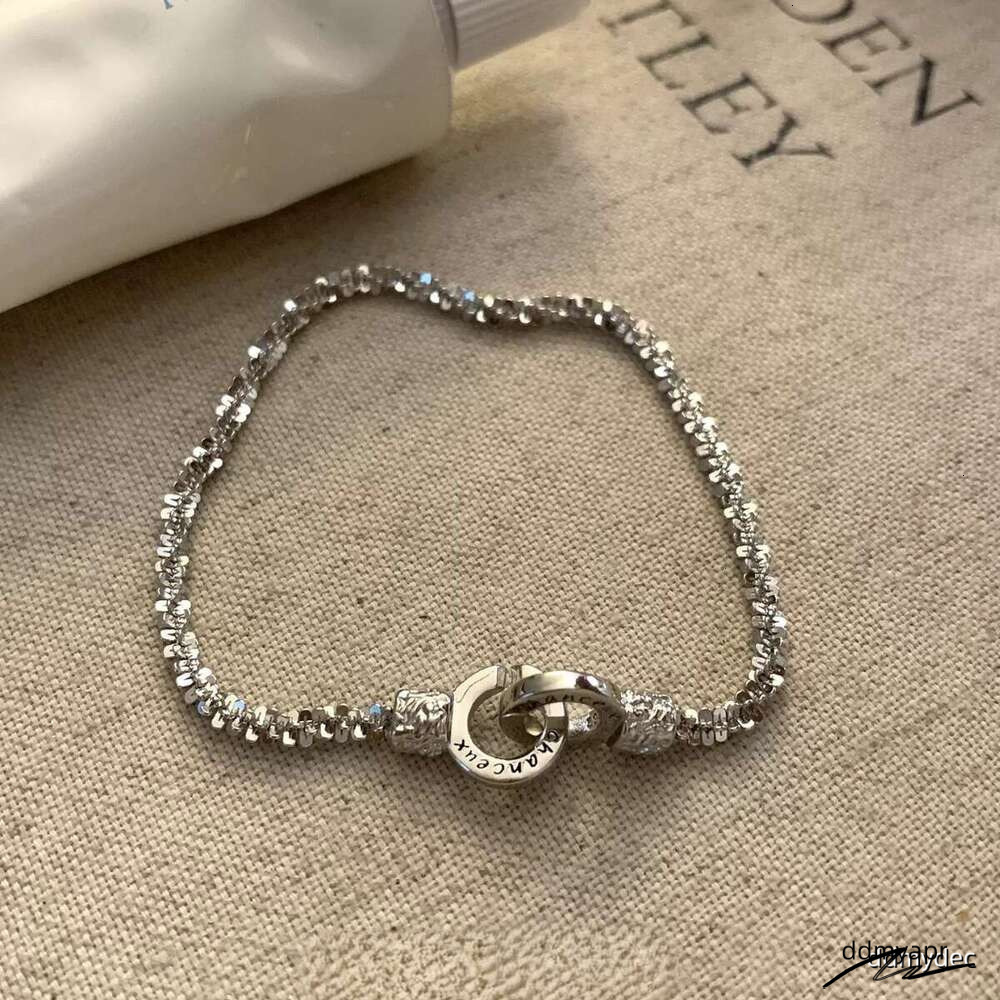 Collections New Sparkling ddmydec Starry Sky Double Ring Lock Letter Bracelet Elegant Simple Light Niche Exquisite ddmydec