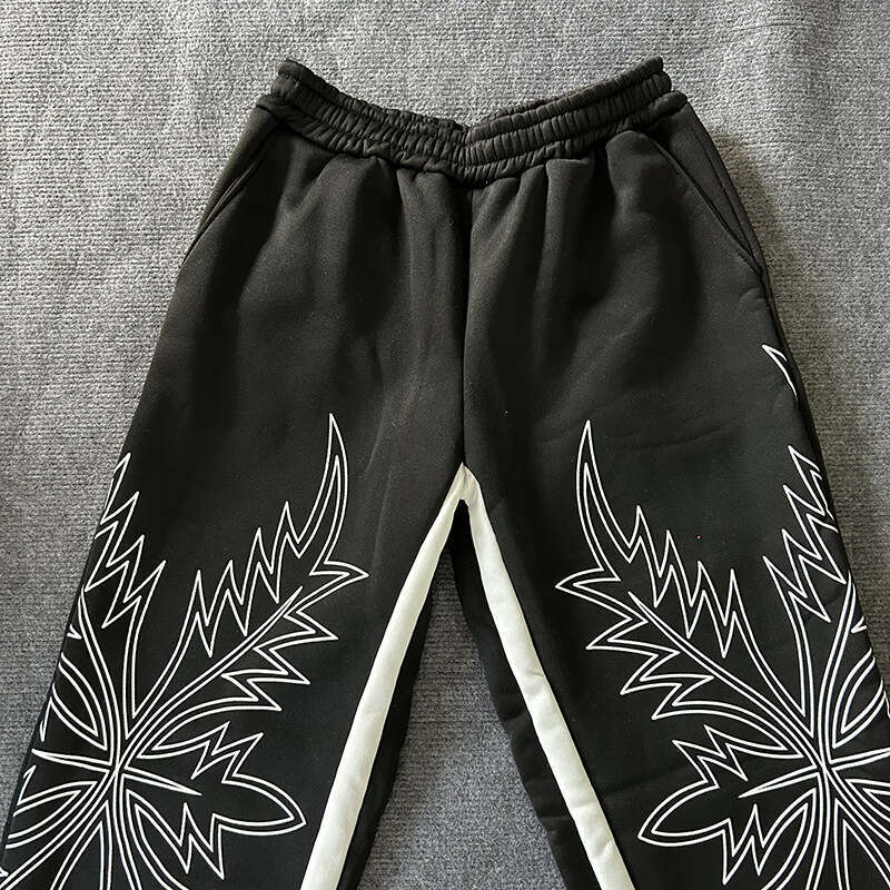 Design Sense Printed Straight Street Fashion Loose Wide-Leg Long Pants Sweatpants for Men