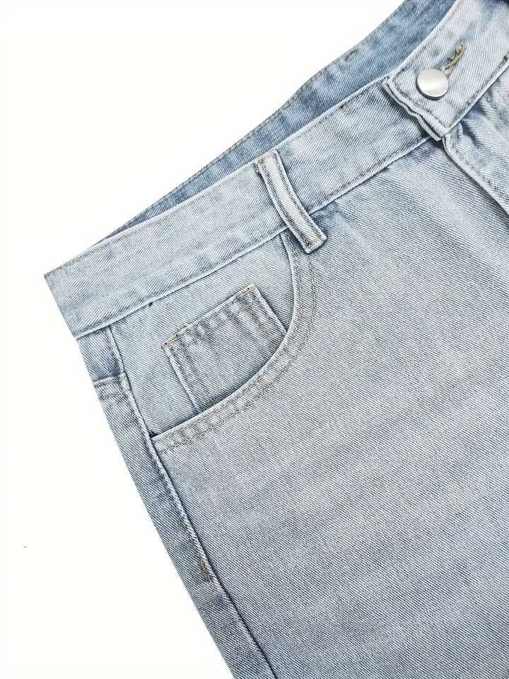 MenS Vintage Washed Blue Loose Fit Jeans Casual Straight Leg Denim Pants with Zipper Fly AllSeason Comfort Mid Waist Casu W250905