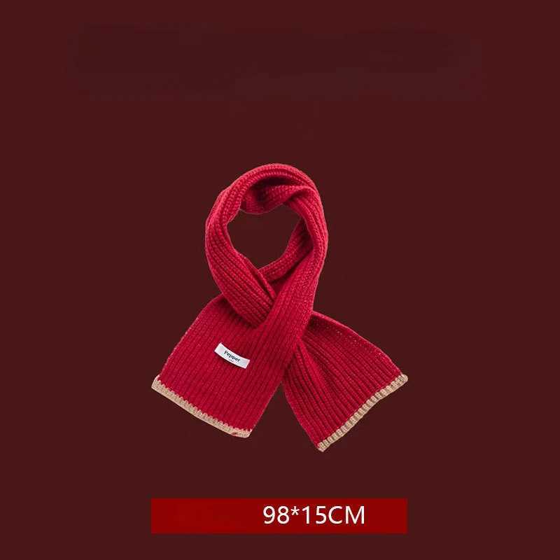 Scarf La Winter Warm Christmas Scarf New Years Gift Red Highend Childrens Knitted Bear Parentchild Party Collar GiftXJ250905