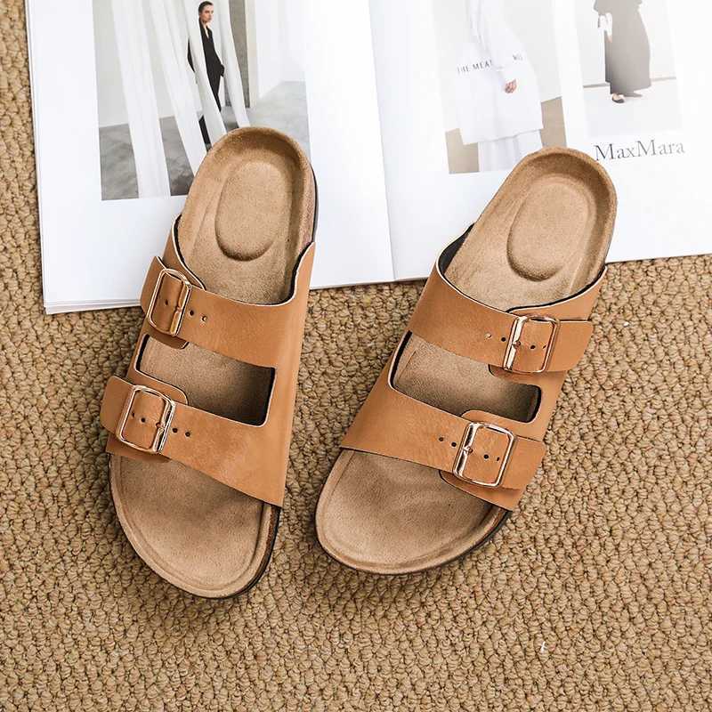 Fashion Mens Suede Mules Slippers New Women Clogs Cork Insole Sandals with Arch Support Outdoor Beach Slides Home Men Shoes W250905