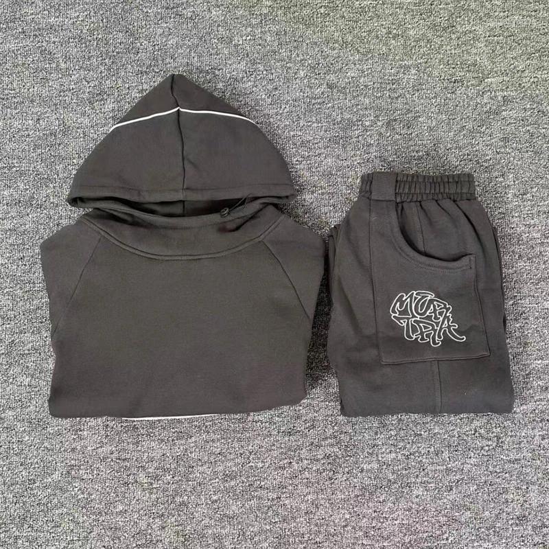 Men's Hoodies Mertra Hoodie Sweatpants High Street Trend Striped Embroidery Letter Hooded Sweatshirt Hip Hop Fashion Pullover Men Women