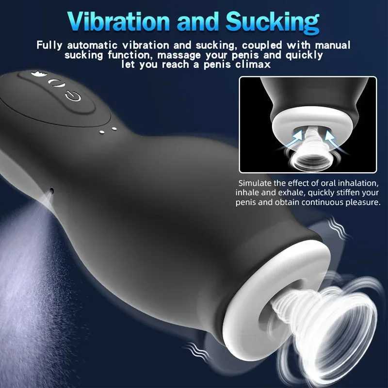 Masturbation Cup Blowjobs Machine Masturbator for Men Automatic Sucking Male Machine Oral Vaginal Penis Vibrator Sex Toy for MenXJ250905