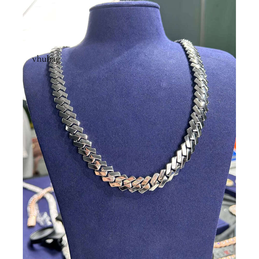 Popular Hip Hop Jewelry Sier Ice Out Moissanite 12mm Width Custom Accept Cuban Link Chain